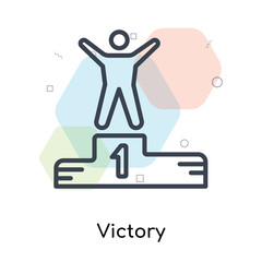 Victory icon vector sign and symbol isolated on white background, Victory logo concept
