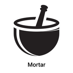 Mortar icon vector sign and symbol isolated on white background, Mortar logo concept