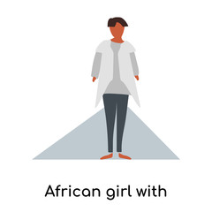 african girl with white dress icon isolated on white background. Simple and editable african girl with white dress icons. Modern icon vector illustration.