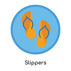 Slippers icon vector sign and symbol isolated on white background, Slippers logo concept