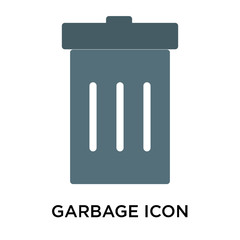 Garbage icon vector sign and symbol isolated on white background, Garbage logo concept