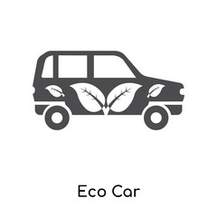 Eco Car icon vector sign and symbol isolated on white background, Eco Car logo concept