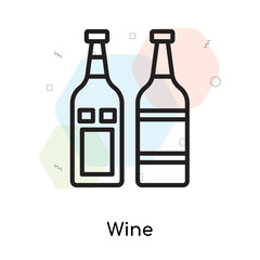 Wine icon vector sign and symbol isolated on white background, Wine logo concept