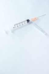 hypodermic needle(injection needle) on white background 