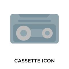 Cassette icon vector sign and symbol isolated on white background, Cassette logo concept