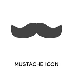 Mustache icon vector sign and symbol isolated on white background, Mustache logo concept