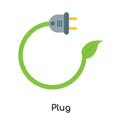 Plug icon vector sign and symbol isolated on white background, Plug logo concept