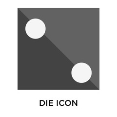 Die icon vector sign and symbol isolated on white background, Die logo concept