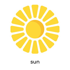 sun icon vector sign and symbol isolated on white background, sun logo concept