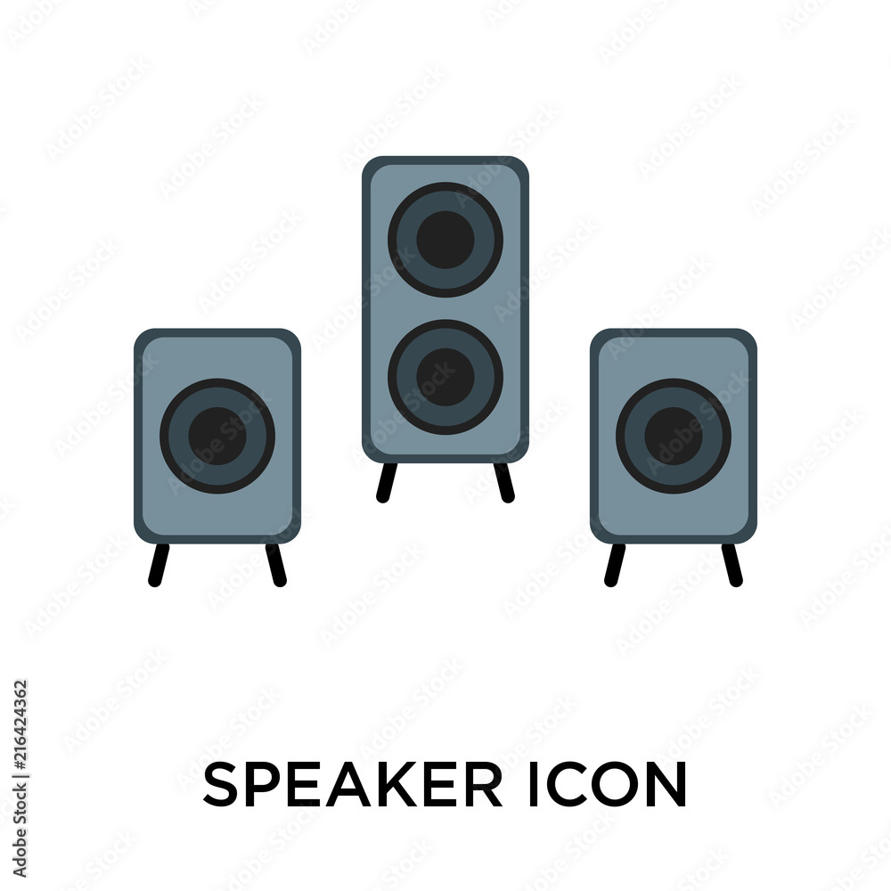 Canvas Prints Speaker icon vector sign and symbol isolated on white background, Speaker logo concept