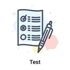 Test icon vector sign and symbol isolated on white background, Test logo concept