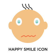 Happy smile icon vector sign and symbol isolated on white background, Happy smile logo concept