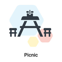 Picnic icon vector sign and symbol isolated on white background, Picnic logo concept