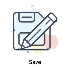Save icon vector sign and symbol isolated on white background, Save logo concept