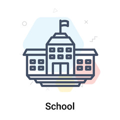 Obraz premium School icon vector sign and symbol isolated on white background, School logo concept