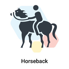 Horseback icon vector sign and symbol isolated on white background, Horseback logo concept