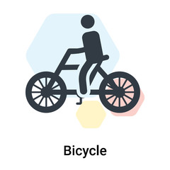 Fototapeta premium Bicycle icon vector sign and symbol isolated on white background, Bicycle logo concept