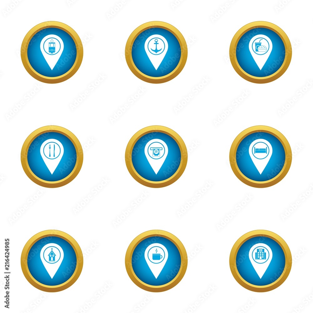 Poster browsing icons set. flat set of 9 browsing vector icons for web isolated on white background