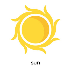 sun icon vector sign and symbol isolated on white background, sun logo concept