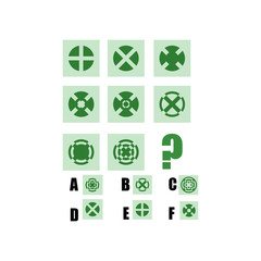 IQ test. Choose correct answer. Logical task, educational game for kids. development of logic, iq. Task game what comes next, Vector illustration