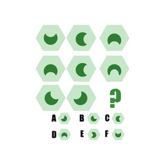 Obraz premium IQ test. Choose correct answer. Logical task, educational game for kids. development of logic, iq. Task game what comes next, Vector illustration