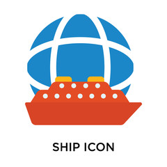 Ship icon vector sign and symbol isolated on white background, Ship logo concept