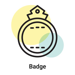 Badge icon vector sign and symbol isolated on white background, Badge logo concept