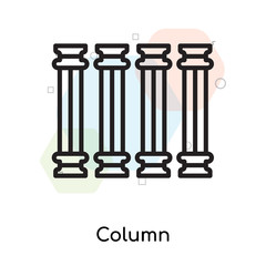 Column icon vector sign and symbol isolated on white background, Column logo concept