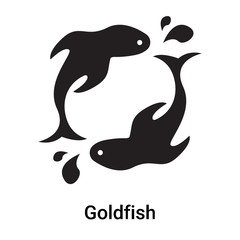 Goldfish icon vector sign and symbol isolated on white background, Goldfish logo concept