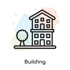 Building icon vector sign and symbol isolated on white background, Building logo concept