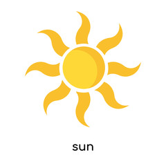 sun icon vector sign and symbol isolated on white background, sun logo concept