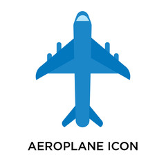Obraz premium Aeroplane icon vector sign and symbol isolated on white background, Aeroplane logo concept