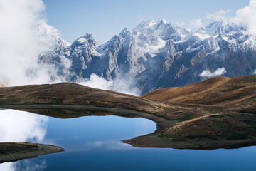 Mountain lake Koruldi in Svaneti