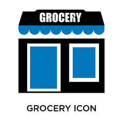 Grocery icon vector sign and symbol isolated on white background, Grocery logo concept