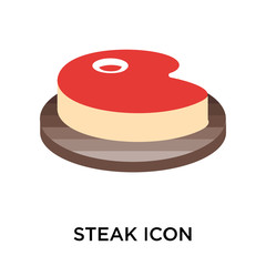 Steak icon vector sign and symbol isolated on white background, Steak logo concept