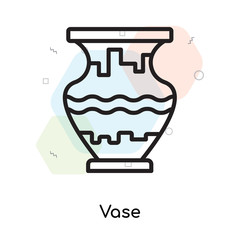 Vase icon vector sign and symbol isolated on white background, Vase logo concept