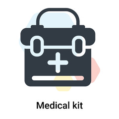 Obraz premium Medical kit icon vector sign and symbol isolated on white background, Medical kit logo concept