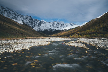 Fototapeta na wymiar Autumn Landscape with a mountain river