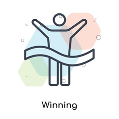 Winning icon vector sign and symbol isolated on white background, Winning logo concept