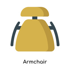 Armchair icon vector sign and symbol isolated on white background, Armchair logo concept