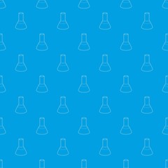 Laboratory flask pattern vector seamless blue repeat for any use