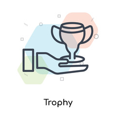 Trophy icon vector sign and symbol isolated on white background, Trophy logo concept