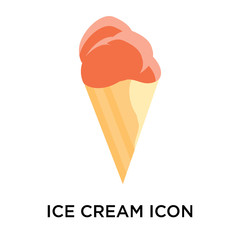 Ice cream icon vector sign and symbol isolated on white background, Ice cream logo concept