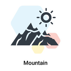 Mountain icon vector sign and symbol isolated on white background, Mountain logo concept