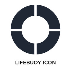 Fototapeta na wymiar Lifebuoy icon vector sign and symbol isolated on white background, Lifebuoy logo concept