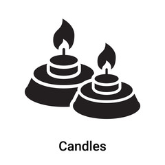 Candles icon vector sign and symbol isolated on white background, Candles logo concept