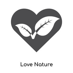 Love Nature icon vector sign and symbol isolated on white background, Love Nature logo concept