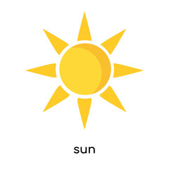 sun icon vector sign and symbol isolated on white background, sun logo concept