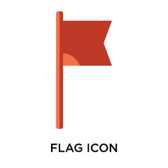 Flag icon vector sign and symbol isolated on white background, Flag logo concept