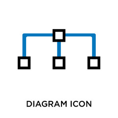 Diagram icon vector sign and symbol isolated on white background, Diagram logo concept